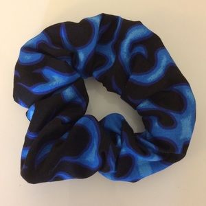$4 Add-On New Hair Scrunchie Ponytail Elastic Hair Accessory Blue Flame Hot-Rod